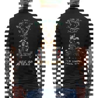 Navidad Gimnasio Entrenamiento Reno Rackin' El Trineo Y Ganancias Camiseta Hombre Estampado Espalda - Regaloses