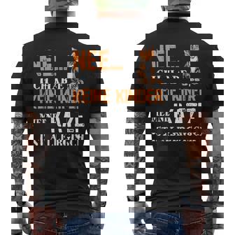 Nee Ich Habe Keine Kinder Meine Katze Ist Allergisch Fun T-Shirt mit Rückendruck - Seseable