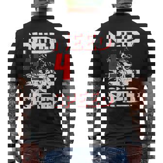 Need 4 Speed Racing 4th Birthday Party Quad 4 Wheeler ATV Men's Back Print T-Shirt | Mazezy