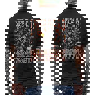 I Need Hugs Hard Skeleton Meme Bootleg Graphic Men's T-shirt Back Print - Monsterry