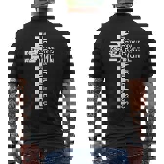 All I Need Is Violin And Jesus Christian Cross Orchestra Men's Back Print T-Shirt | Mazezy