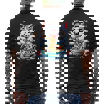 Neko Cat Ramen Anime Kawaii Men's T-shirt Back Print - Thegiftio