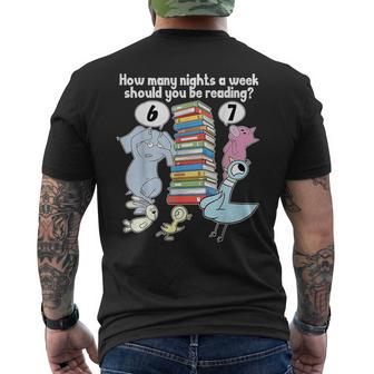How Many Nights A Week Should You Be Reading 67 Meme Men's T-shirt Back Print | Seseable UK