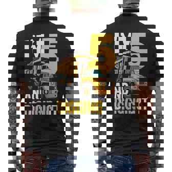 Niños Cinco Camioneros De 5 Años Que Cumplen 5 Años Camiseta Hombre Estampado Espalda - Regaloses