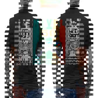 Nivel 50 Desbloqueado Gamer 50 Años 1975 50 Cumpleaños Manga Larga Camiseta Hombre Estampado Espalda - Regaloses