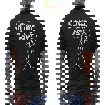 No Fishing Today Sad Stick Man Angling Dad Joke Men's Back Print T-Shirt | Mazezy