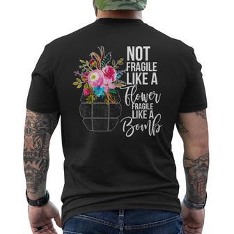 No Frágil Como Una Flor Frágil Como Una Bomba Camiseta Hombre Estampado Espalda - Regaloses