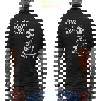 No Golf Todayadtick Man ユーモア ゴルフカートを押す メンズTシャツ バックプリント - Kawaiitshirt