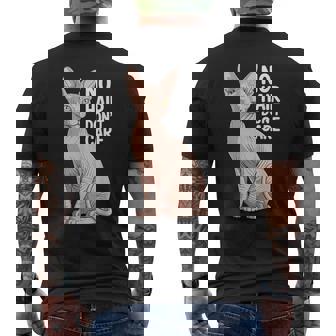 No Hair Don't Care Sphynx Cat Men's T-shirt Back Print - Monsterry