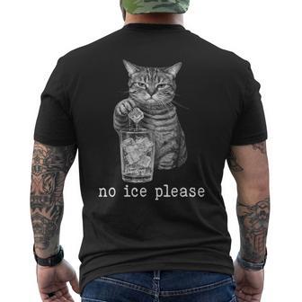 No Ice Please Cat Against Ice Men's T-shirt Back Print - Monsterry