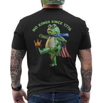 No Kings Since 1776 Portland Frog Kicking Crown Men's T-shirt Back Print - Thegiftio UK