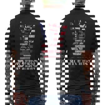 No Kings 4Th Of July Vintage American Flag No Kings Men's T-shirt Back Print - Monsterry