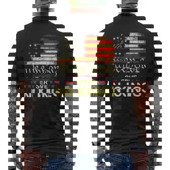 No Kings In America Since 1776 Distressed Usa Flag Vintage Men's T-shirt Back Print | Seseable UK