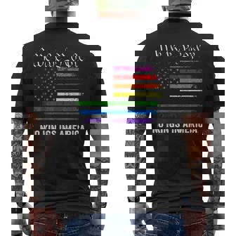 No Kings In America Lgbt American Flag Men's T-shirt Back Print | Mazezy