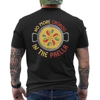 No Más Chorizo En La Paella Comida Divertida Paella Amante Meme Camiseta Hombre Estampado Espalda - Regaloses