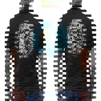 No Me Olvides De Flores Y Gato Calicó Camiseta Hombre Estampado Espalda - Regaloses