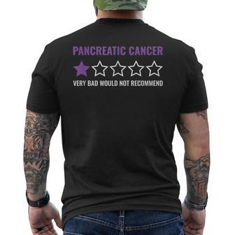Would Not Recommend Purple Ribbon Pancreatic Cancer Fighter Men's T-shirt Back Print - Thegiftio UK