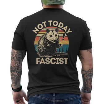 Not Today Fascist Opossum Social Possum Team Trash Men's T-shirt Back Print - Thegiftio UK