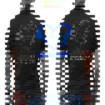 In November We Wear Blue Diabetes Awareness Heart Ribbon Men's T-shirt Back Print | Mazezy