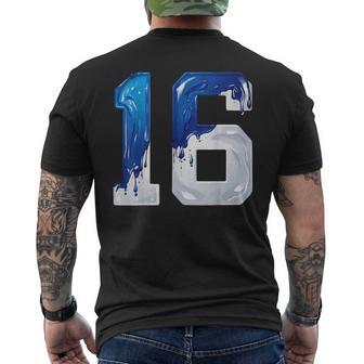 Number 16 Years Old 16Th Birthday Men's T-shirt Back Print - Thegiftio