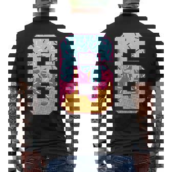 Number 6 Ice Cream Drip Matching Numbers Costume Meme Men's T-shirt Back Print | Mazezy