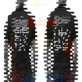 Number 67 Numbered Six Seven Baseball Jersey Style Team 67 Men's T-shirt Back Print | Mazezy