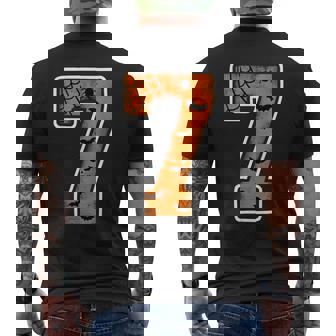 Number 7 7Th Birthday Boy Seven Halloween Happy Birthday Men's T-shirt Back Print - Monsterry