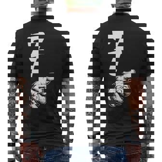 Number 7 Matching Duo 67 Meme Gen Alpha Slang Halloween Men's T-shirt Back Print | Mazezy