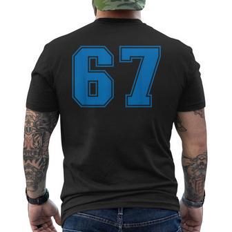 Numéro 67 Maillot Deport Bleu Numéro Porte-Bonheur T-shirt imprimé au dos - Cadeauxyz