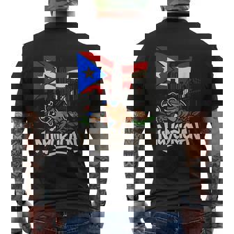 Nuyorican Coqui Puerto Rican Flag New York Pride Men's T-shirt Back Print - Monsterry