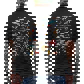 Ocean Creatures Ocean Life Exploration Sea Animals Men's T-shirt Back Print - Monsterry