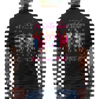 In October We Wear Pink African American Breast Cancer Men's T-shirt Back Print | Mazezy