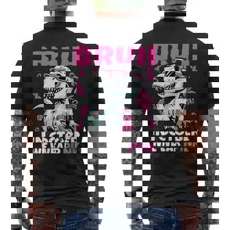 In October We Wear Pink Dinosaur Breast Cancer Awareness Men's T-shirt Back Print | Mazezy