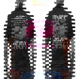 In October We Wear Pink Football Breast Cancer Awareness Men's T-shirt Back Print | Mazezy
