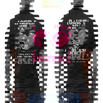 In October We Wear Pink Football Breast Cancer Men's T-shirt Back Print | Mazezy