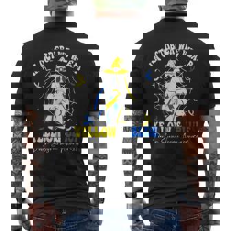 In October We Wear Yellow And Blue Down Syndrome Halloween Men's T-shirt Back Print | Seseable CA