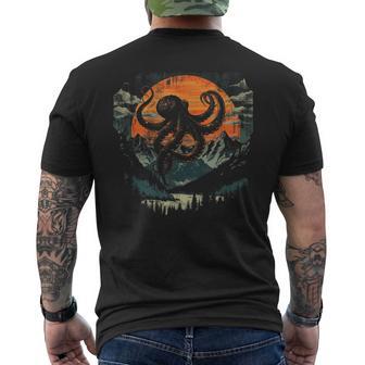 Octopus For MenGraphic Mountain Men's T-shirt Back Print - Thegiftio UK