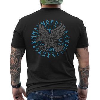 Odin’S Raven & Nordic Compass Men's T-shirt Back Print - Thegiftio UK