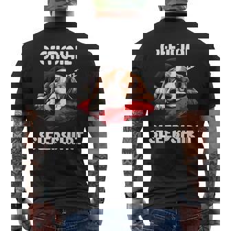 Official Basset Hound Sleep Dog Lover Pajama Sleepwear Men's T-shirt Back Print - Monsterry