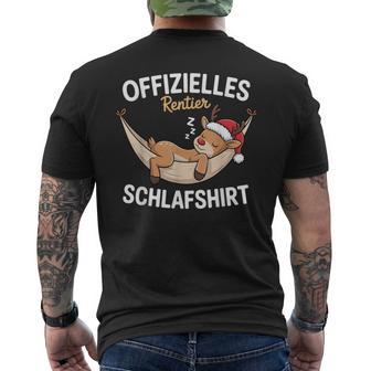 Offizielles Rentierchlaf Pyjama Weihnachtchlafanzug T-Shirt mit Rückendruck - Geschenkecke