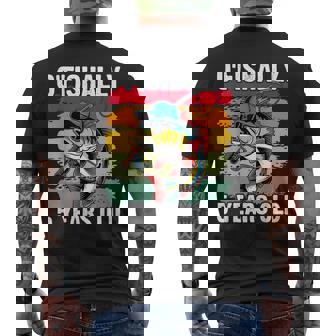 O'fishally 5 Years Old Fishing Birthday Theme Party 5Th Men's T-shirt Back Print - Monsterry