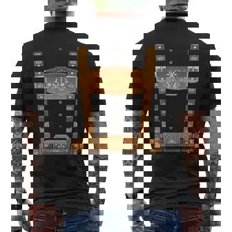 Oktoberfest Lederhosen Costume German Folk Festival Bavarian Men's Back Print T-Shirt | Mazezy