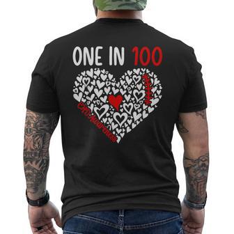 One In 100 Congenital Heart Disease Awareness Chd Awareness Men's T-shirt Back Print - Thegiftio UK