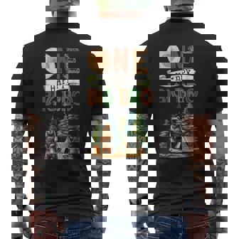 One Happy Big Bro Camper First Birthday Camping Bear Brother Men's T-shirt Back Print | Mazezy