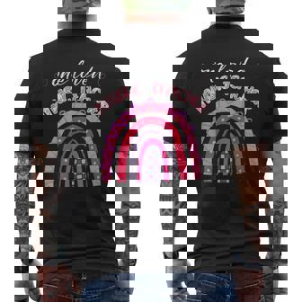 One Loved Music Teacher Appreciation Cute Rainbow Valentine Men's Back Print T-Shirt | Mazezy