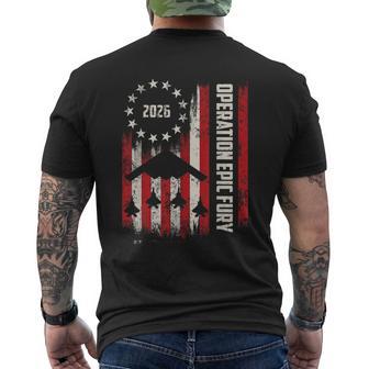 Operation Epic Fury American Flag Men's T-shirt Back Print - Thegiftio UK