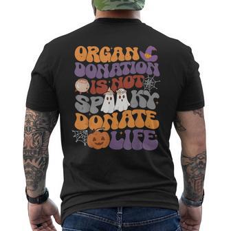 Organ Awareness Halloween Transplant Awareness Ghost Spooky Men's T-shirt Back Print - Thegiftio UK