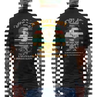 Orienteering Retro Compass Navigation Survival Camping Men's Back Print T-Shirt | Mazezy