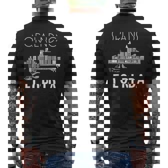 Orlando Florida Skyline Music Orlando Souvenir Men's T-shirt Back Print | Mazezy