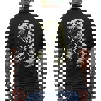 Ours Jouant De La Batterie Drôle Musicien Animal Batteur Punk Rock T-shirt imprimé au dos - Cadeauxyz